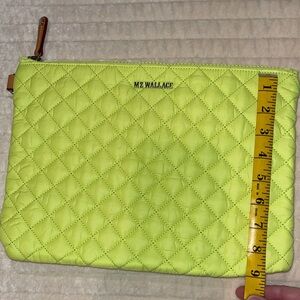MZ Wallace Neon Yellow Quilted Metro Pouch / Clutch